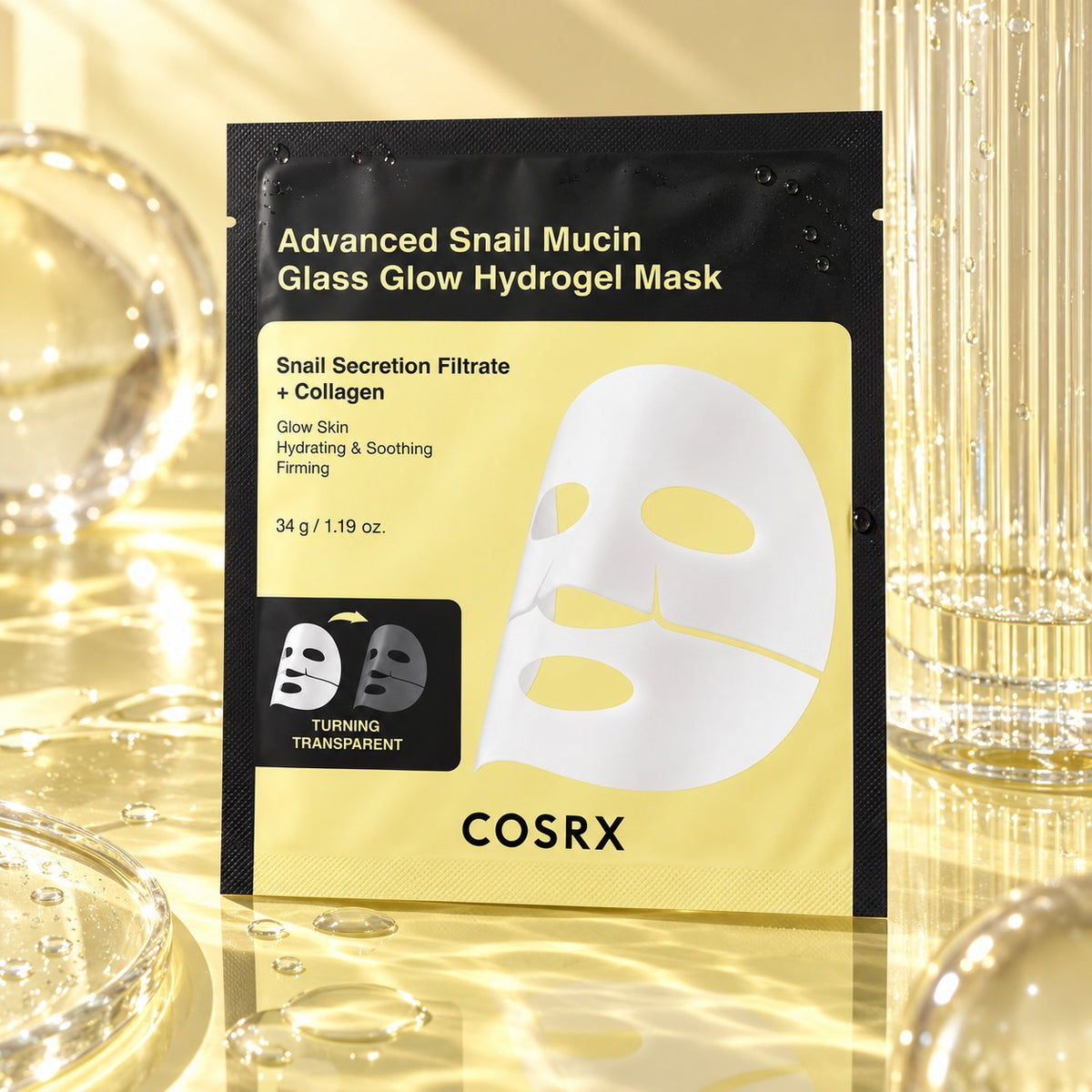COSRX Advanced Snail Mucin Glass Glow Hydrogel Mask 3 Sheets