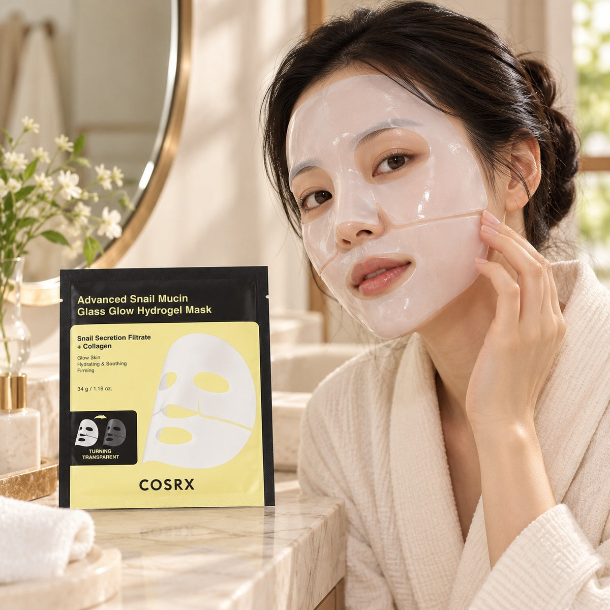COSRX Advanced Snail Mucin Glass Glow Hydrogel Mask 3 Sheets
